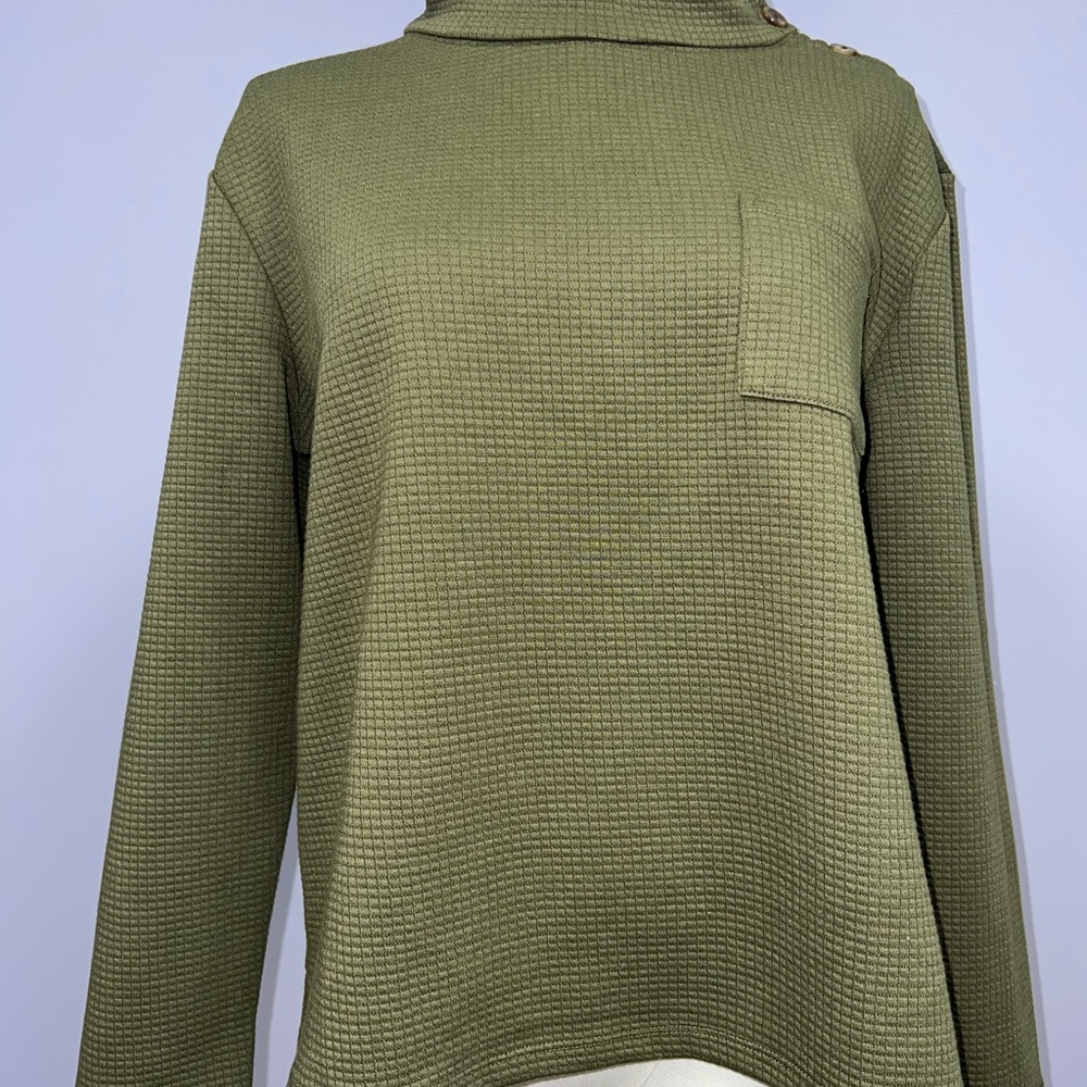 Talbots Olive Green Cowl Neck Sweater
